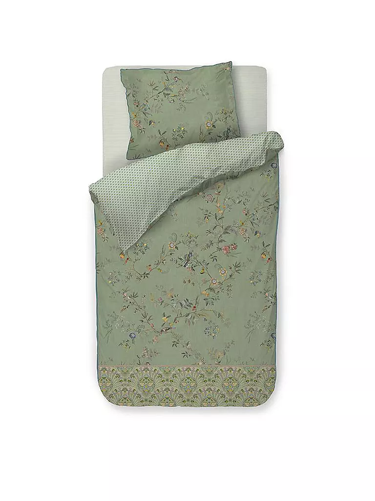 PIP STUDIO | Parure de lit en percale AMOR DE DIOS 70x90cm/140x200cm Vert | dunkelgrün