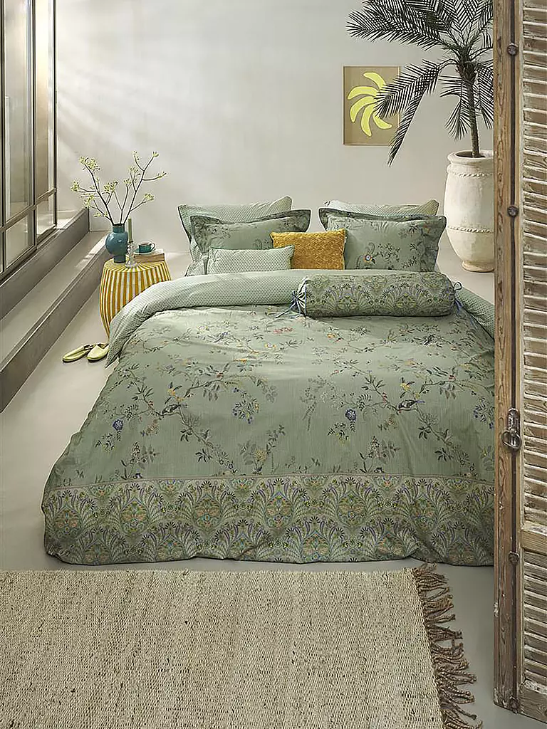 PIP STUDIO | Parure de lit en percale AMOR DE DIOS 70x90cm/140x200cm Vert | dunkelgrün