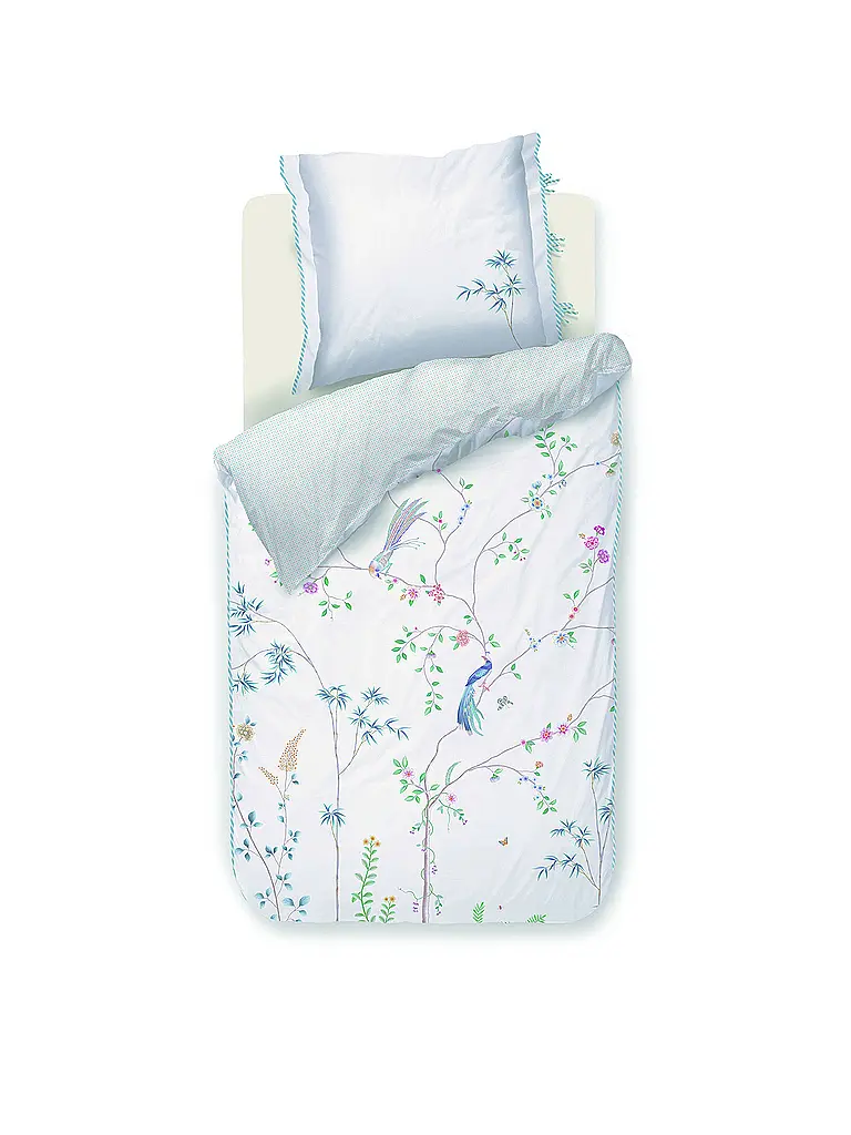 PIP STUDIO | Parure de lit en percale BAMBOO BLOSSOM 70x90cm/140x200cm Blanc | Blanc