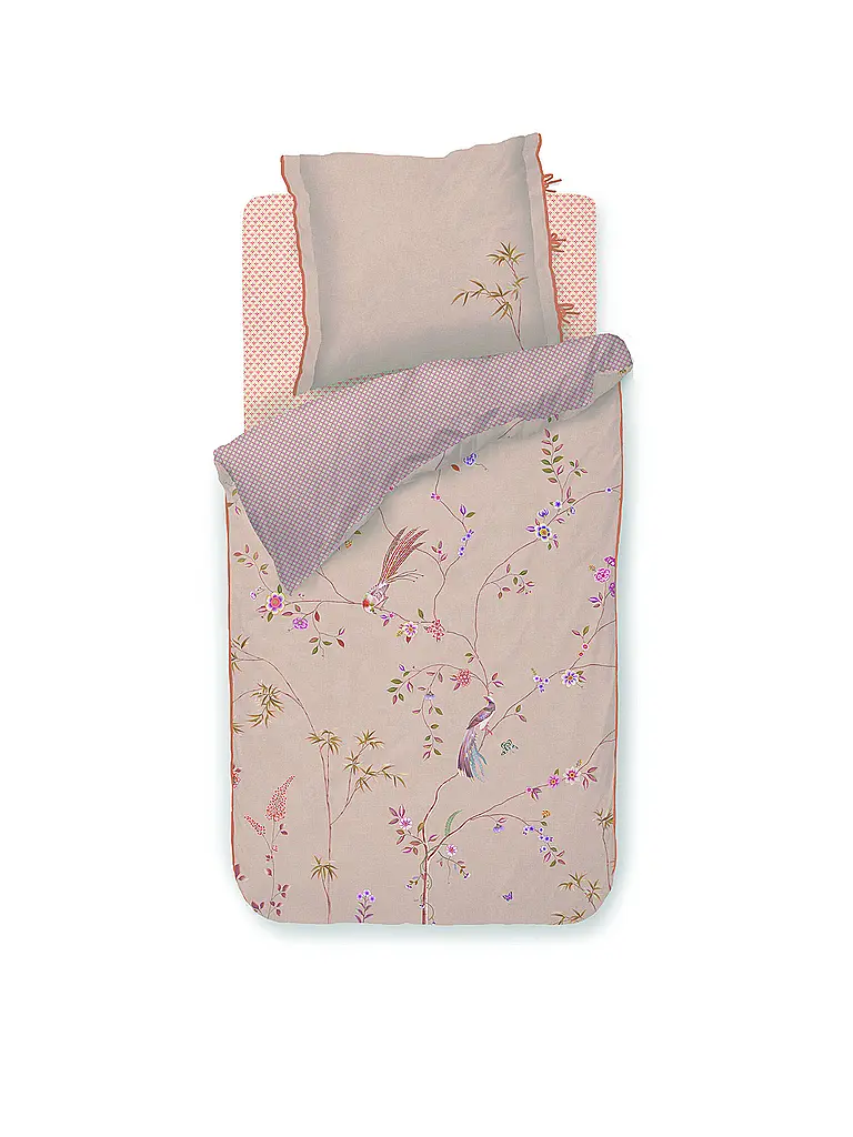 PIP STUDIO | Parure de lit en percale BAMBOO BLOSSOM 70x90cm/140x200cm Kaki | Camel