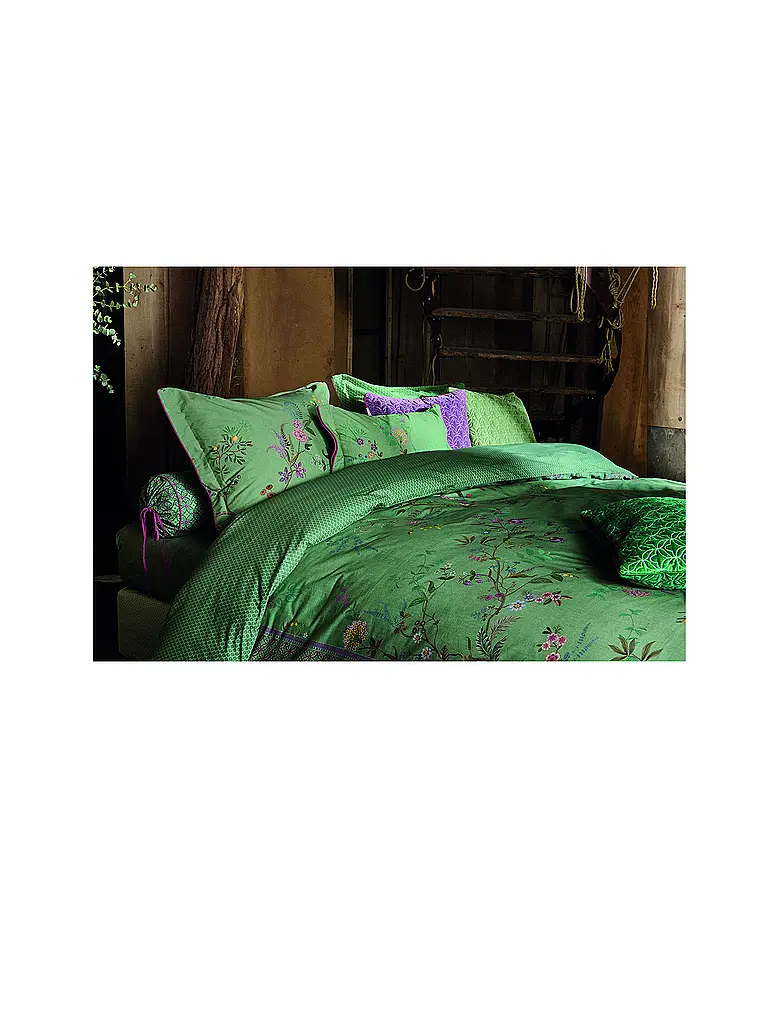 PIP STUDIO | Parure de lit en percale BUSTANI 70x90cm/140x200cm Vert | dunkelgrün