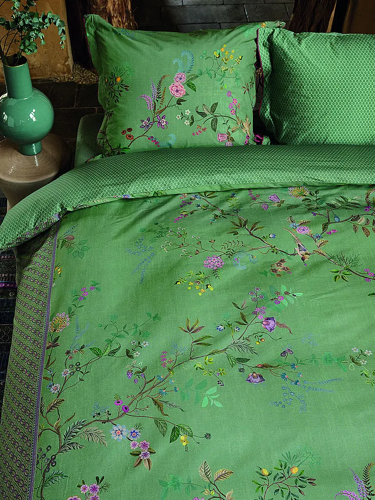 PIP STUDIO | Parure de lit en percale BUSTANI 70x90cm/140x200cm Vert | dunkelgrün
