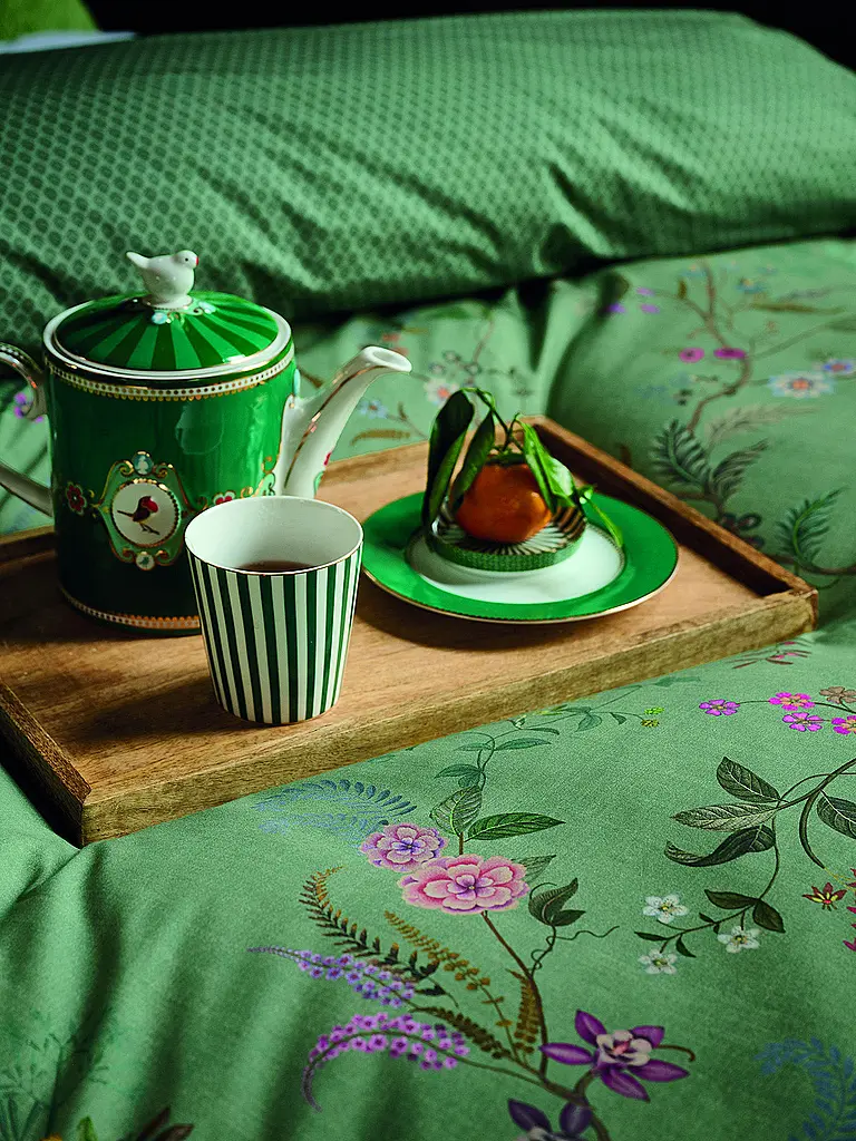 PIP STUDIO | Parure de lit en percale BUSTANI 70x90cm/140x200cm Vert | dunkelgrün