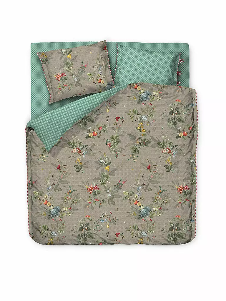PIP STUDIO | Parure de lit en percale Fall in Leaf 2x 70x90cm / 200x200cm | beige