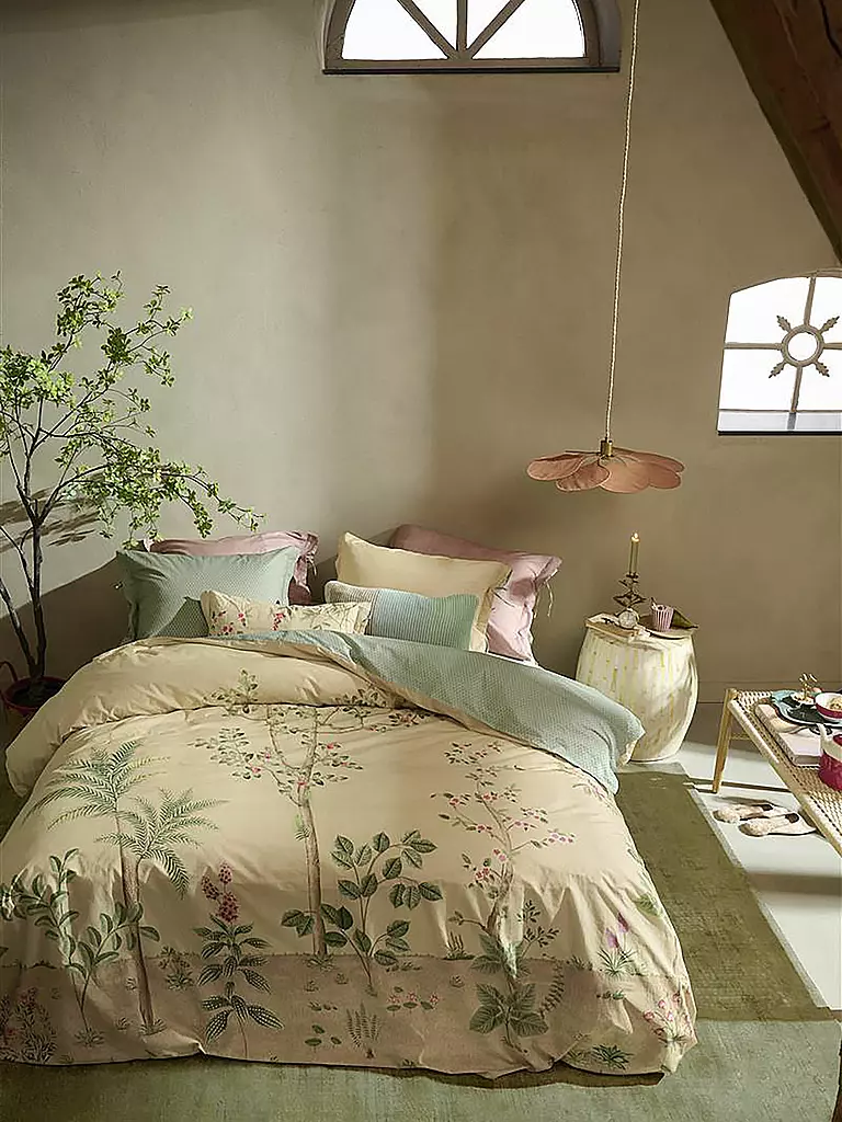 PIP STUDIO | Parure de lit en percale FATA MORGANA 70x90cm/140x200cm Sable | beige