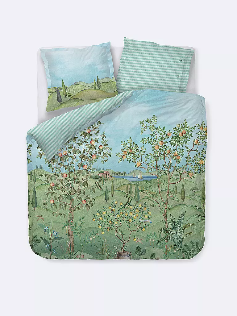 PIP STUDIO | Parure de lit en percale LA CAMPAGNA 2x 70x90cm/200x200cm Vert | grün