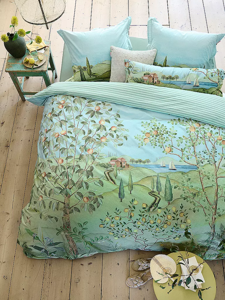 PIP STUDIO | Parure de lit en percale LA CAMPAGNA 2x 70x90cm/200x200cm Vert | grün