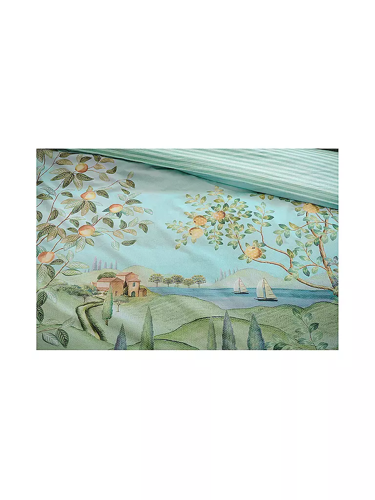 PIP STUDIO | Parure de lit en percale LA CAMPAGNA 2x 70x90cm/200x200cm Vert | 