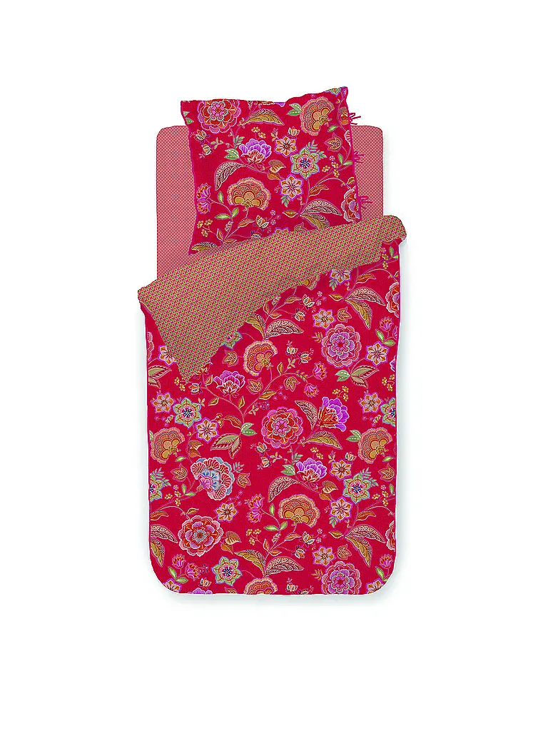 PIP STUDIO | Parure de lit en percale MATATA 70x90cm/140x200cm Rouge | Rouge foncé