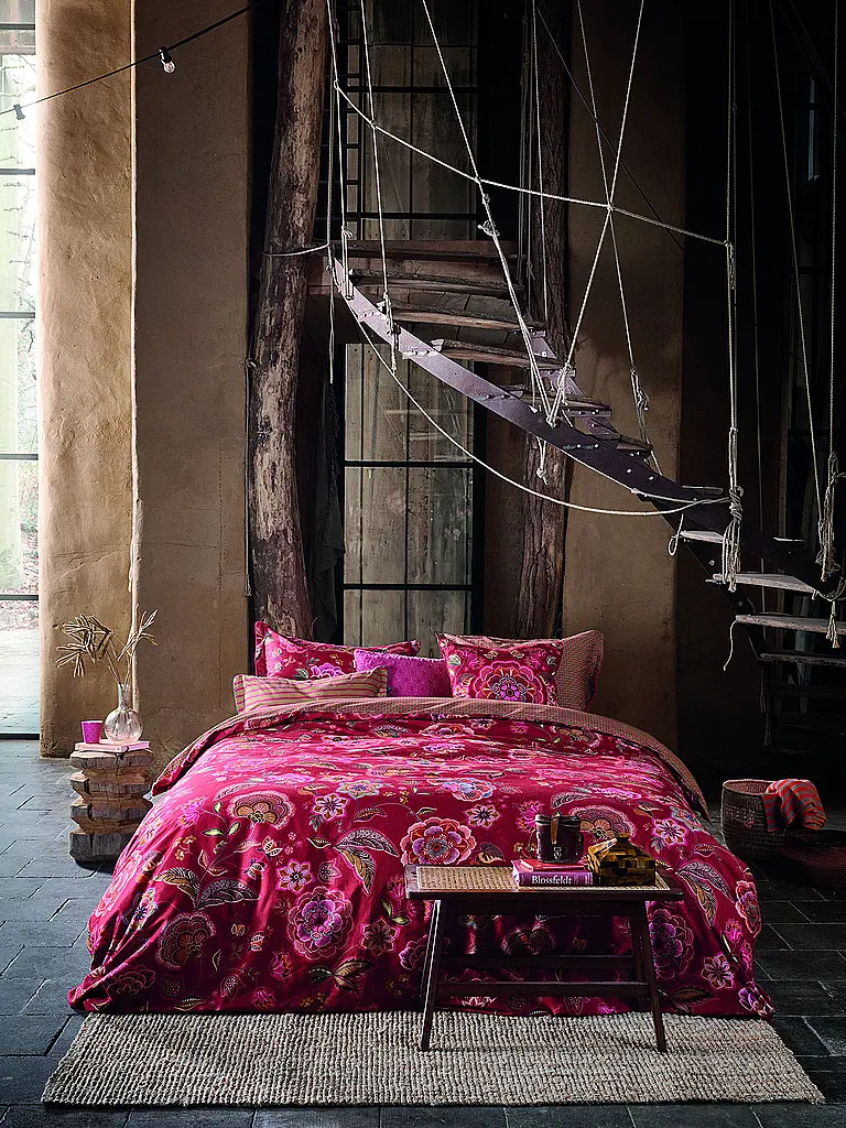 PIP STUDIO | Parure de lit en percale MATATA 70x90cm/140x200cm Rouge | Rouge foncé
