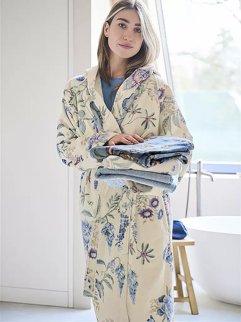 PIP STUDIO | Peignoir pour femmes SECRET GARDEN Blanc-Bleu | 