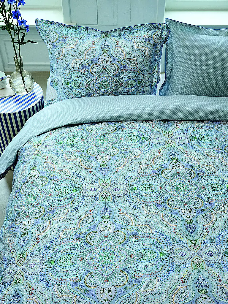 PIP STUDIO | Perkal Bettwäsche MOON FLOWER 70x90cm/140x200cm Rose Clair | Bleu clair