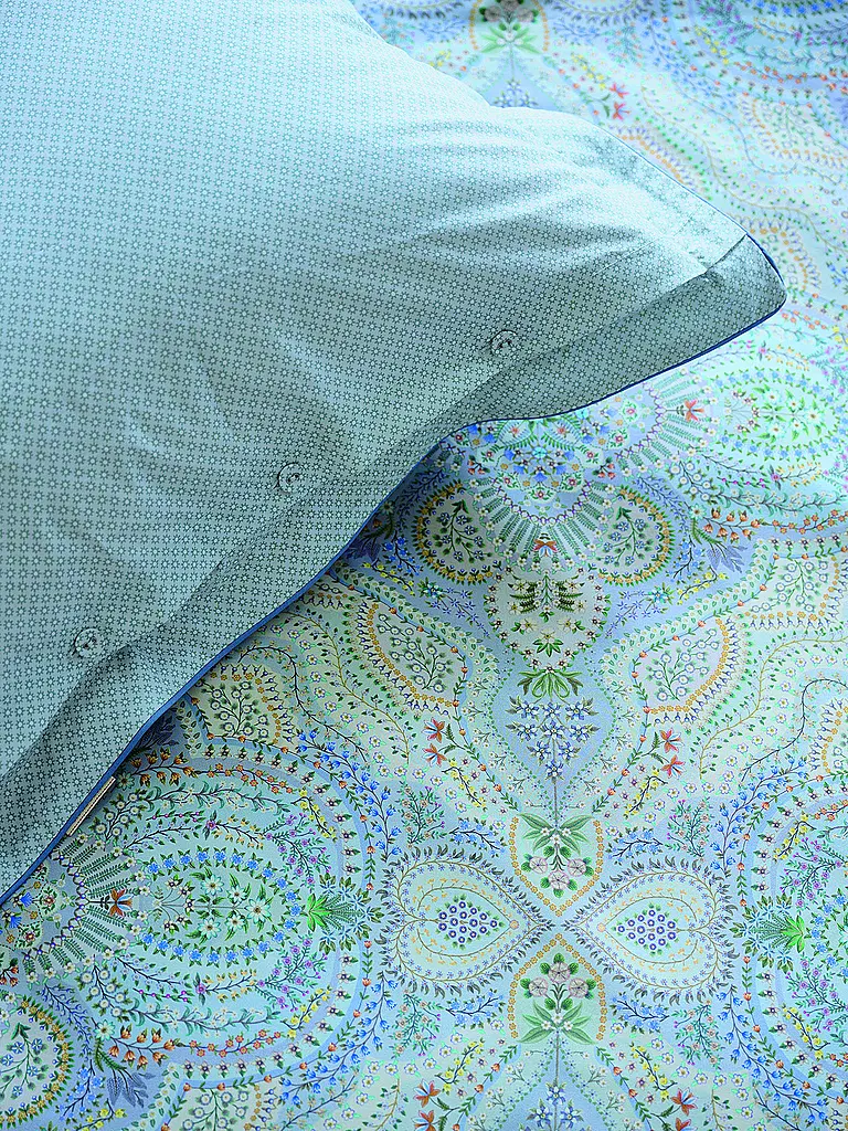 PIP STUDIO | Perkal Bettwäsche MOON FLOWER 70x90cm/140x200cm Rose Clair | Bleu clair