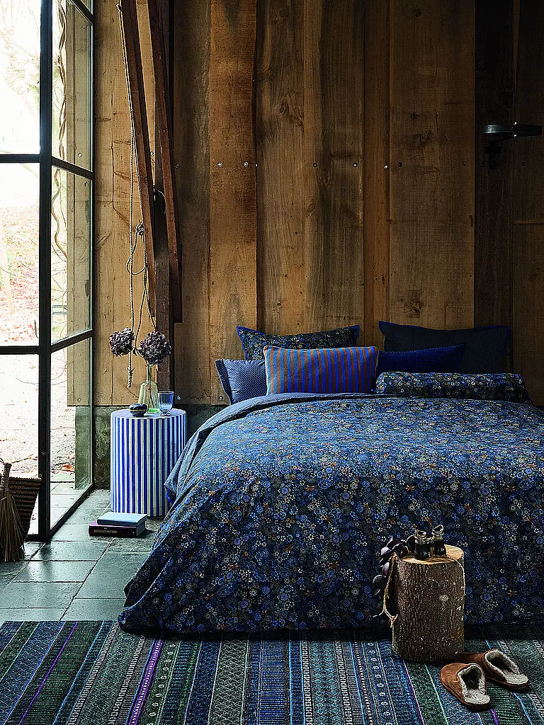 PIP STUDIO | Perkal Bettwäsche TUTTI I FIORI 70x90cm/140x200cm Bleu foncé | Bleu foncé