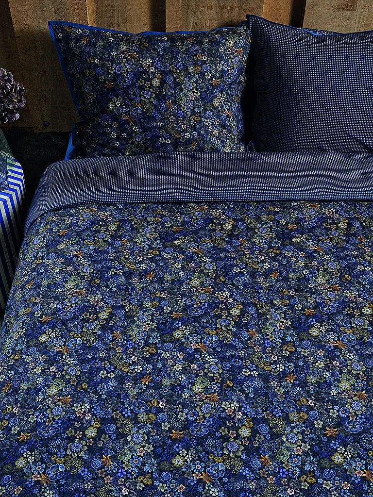 PIP STUDIO | Perkal Bettwäsche TUTTI I FIORI 70x90cm/140x200cm Bleu foncé | 