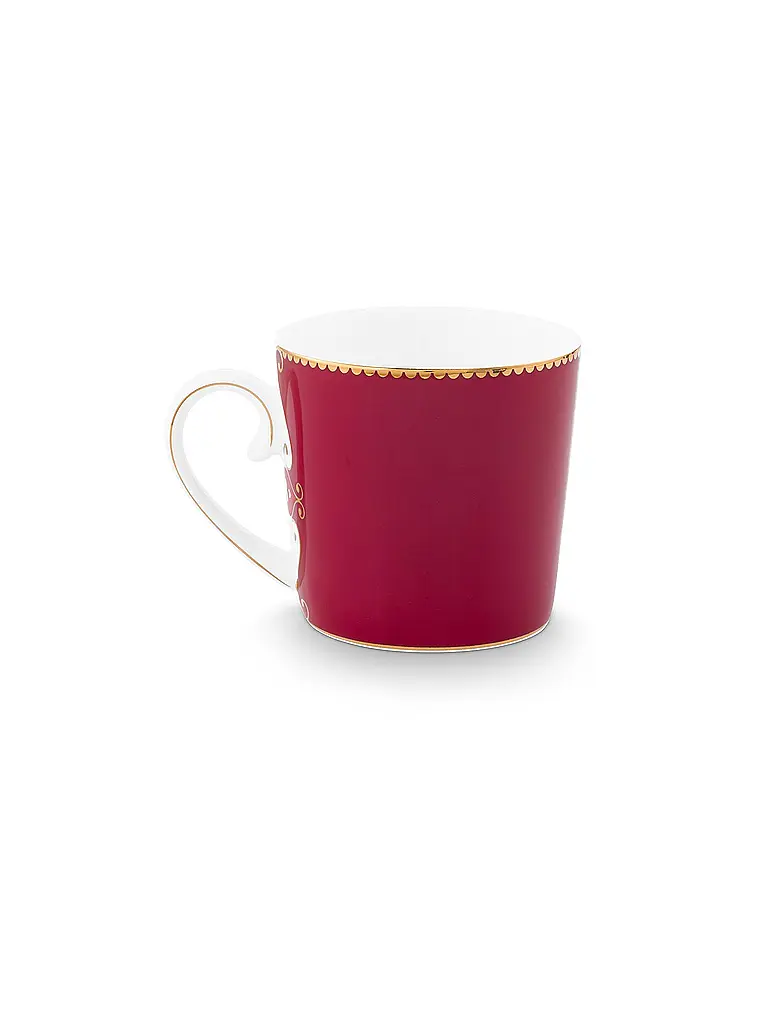 PIP STUDIO | Petit gobelet à anse LOVE BIRDS MEDALLION Rouge foncé | 