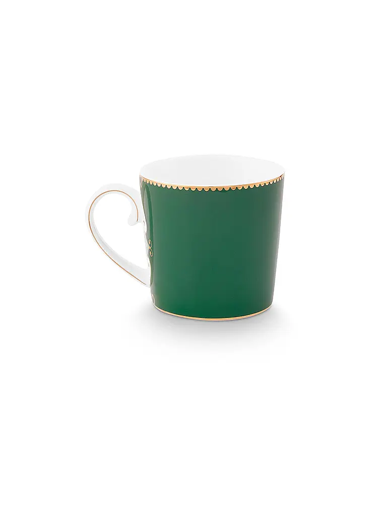 PIP STUDIO | Petit mug à anse LOVE BIRDS MEDALLION Vert foncé | dunkelgrün