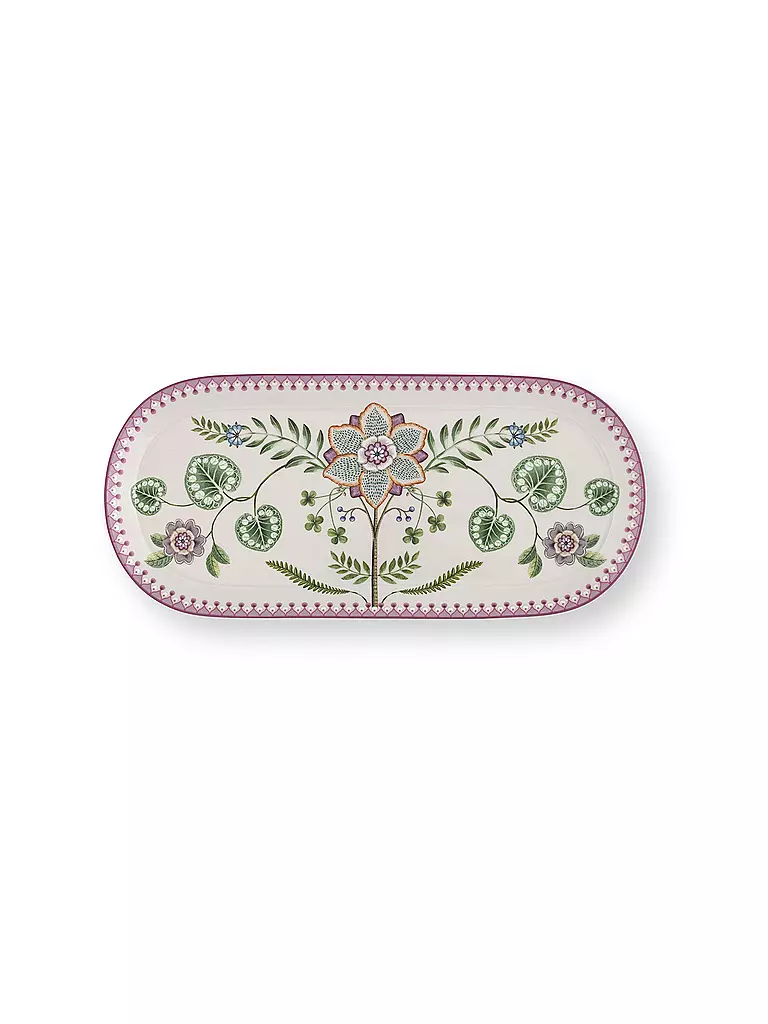 PIP STUDIO | Plat à gâteau LILY & LOTUS 33x15,5cm Blanc cassé | lila