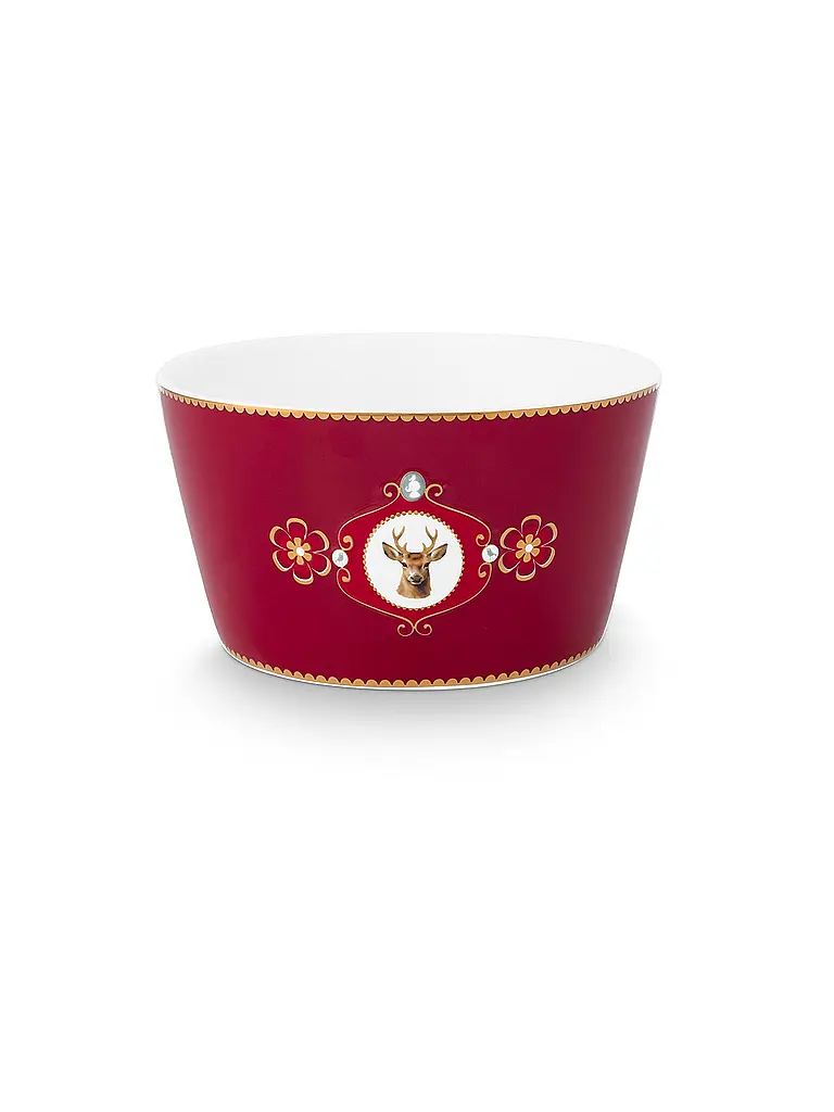 PIP STUDIO | Schale 15cm LOVE BIRDS MEDALLION Rouge foncé | 