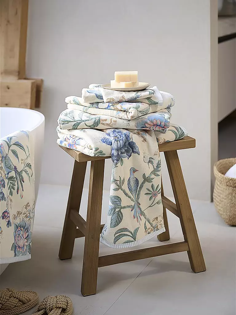 PIP STUDIO | Serviette 55x100cm SECRET GARDEN Blanc-Bleu | weiss