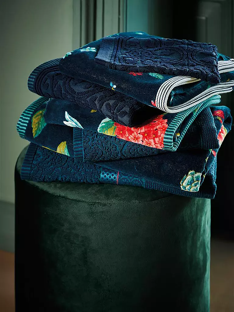 PIP STUDIO | Serviette d'invité LES FLEURS 30x50cm D- Bleu | Bleu foncé