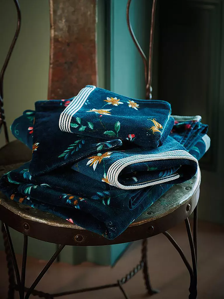 PIP STUDIO | Serviette d'invité LES FLEURS 30x50cm D- Bleu | Bleu foncé