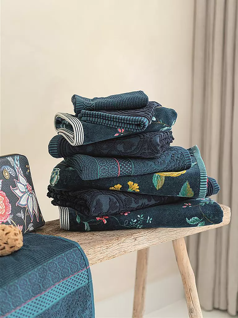 PIP STUDIO | Serviette de douche LES FLEURS 70x140cm D. Bleu | dunkelblau