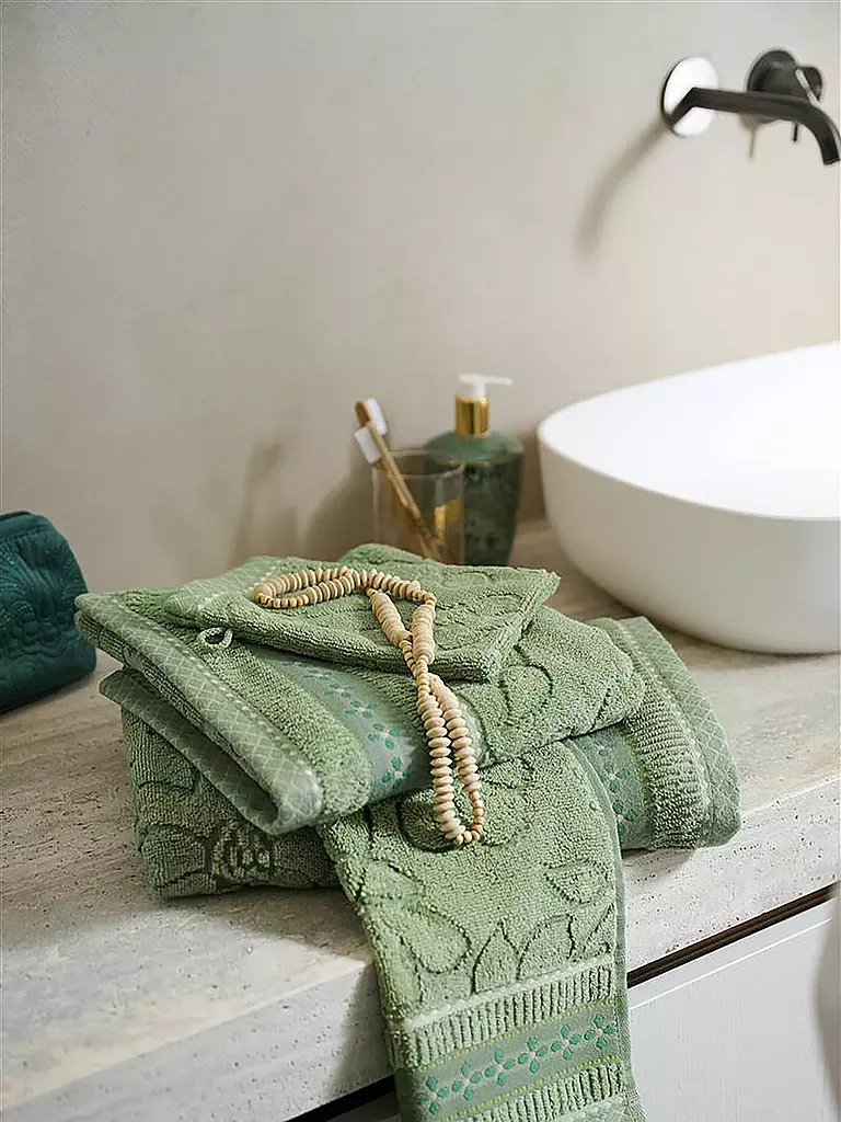 PIP STUDIO | Serviette JASMIN JACQUARD 55x100cm Vert | Vert