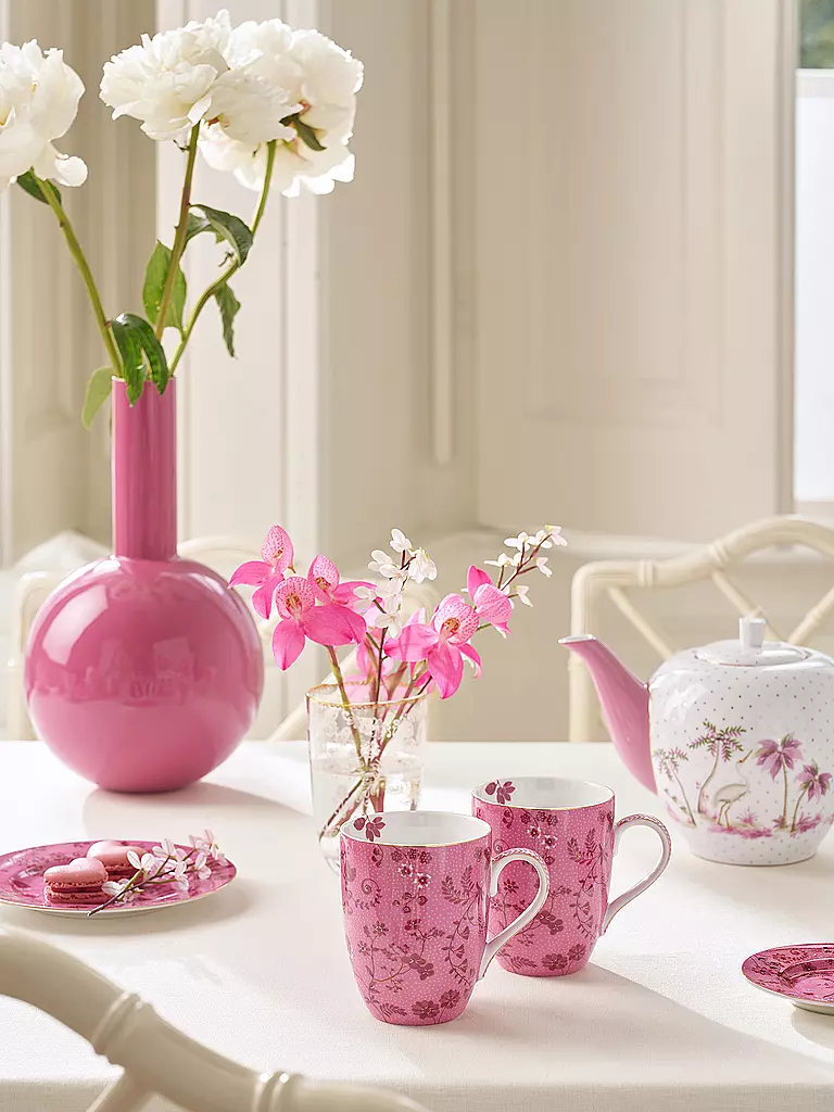 PIP STUDIO | Set de 2 grands mugs à anse 350 ml JOLIE Flowers Pink | pink