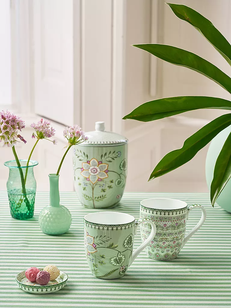 PIP STUDIO | Set de 2 tasses à anse XLarge LILY & LOTUS 450ml Vert clair | hellgrün