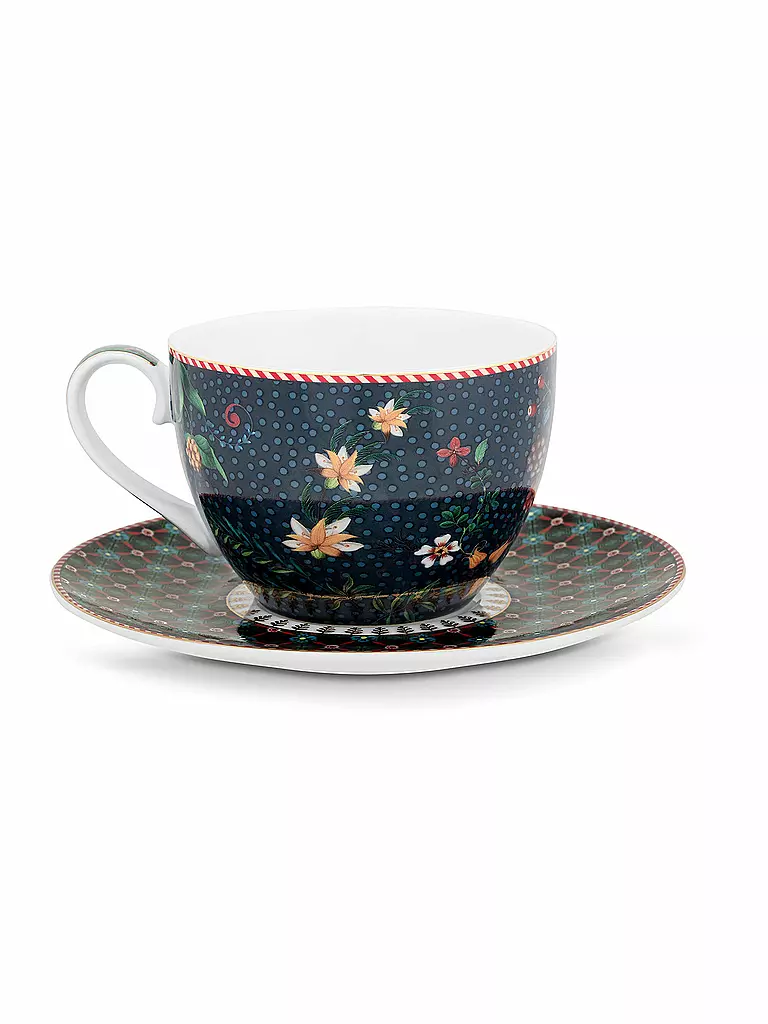 PIP STUDIO | Tasse à cappuccino avec soucoupe, lot de 2 BERRY BLUES 280ml Blue | 
