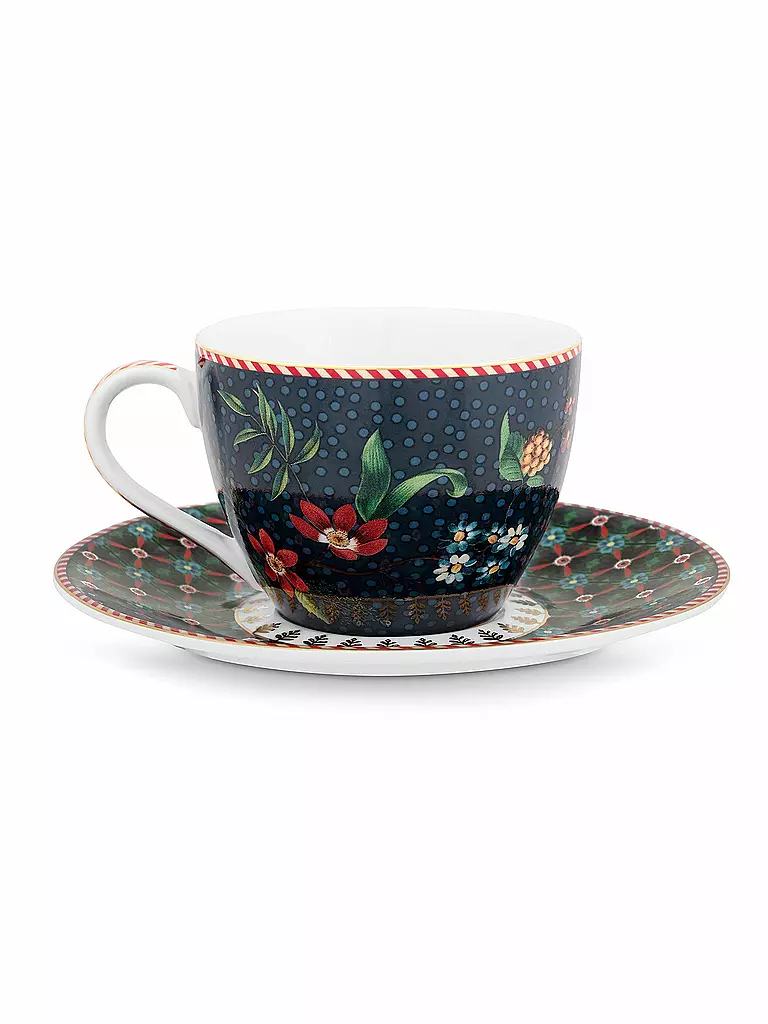 PIP STUDIO | Tasse à expresso avec soucoupe, lot de 2 BERRY BLUES 120 ml, bleu | 