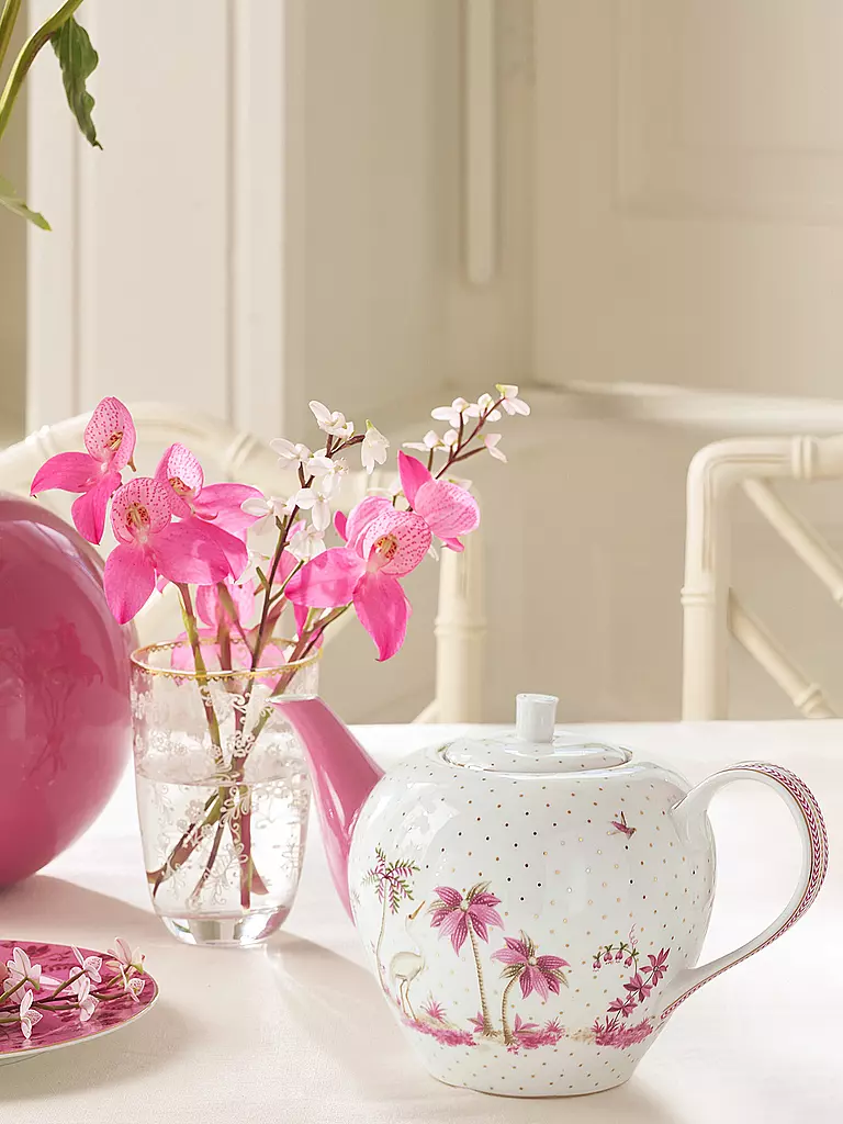 PIP STUDIO | Théière Large 1,6l JOLIE DOTS Or/Rose | weiss