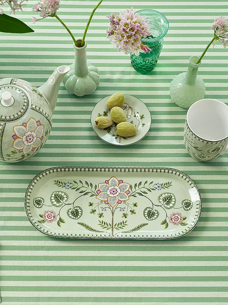 PIP STUDIO | Tortenplatte LILY & LOTUS 33x15,5cm Light Green | hellgrün
