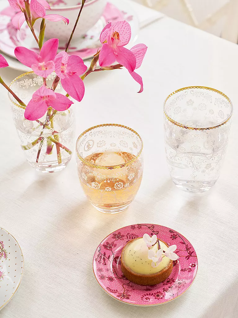 PIP STUDIO | Verre à Long Drink 400ml Floral | transparent