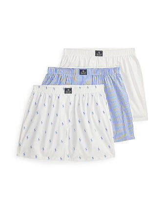 POLO RALPH LAUREN | Boxershorts Lot de 3 blanc / rayure bleue