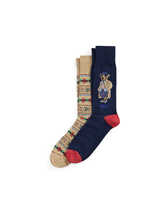 POLO RALPH LAUREN | Chaussettes lot de 2 OURSON 43-46 marine camel