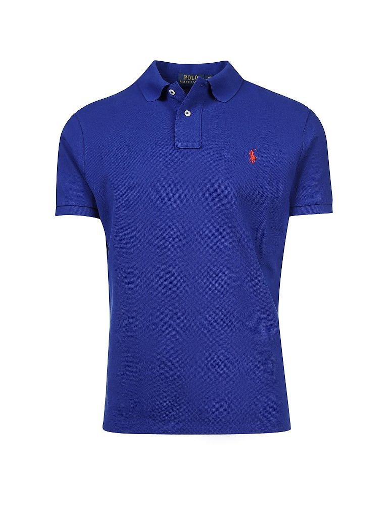 Polo Custom Slim Fit bleu XL