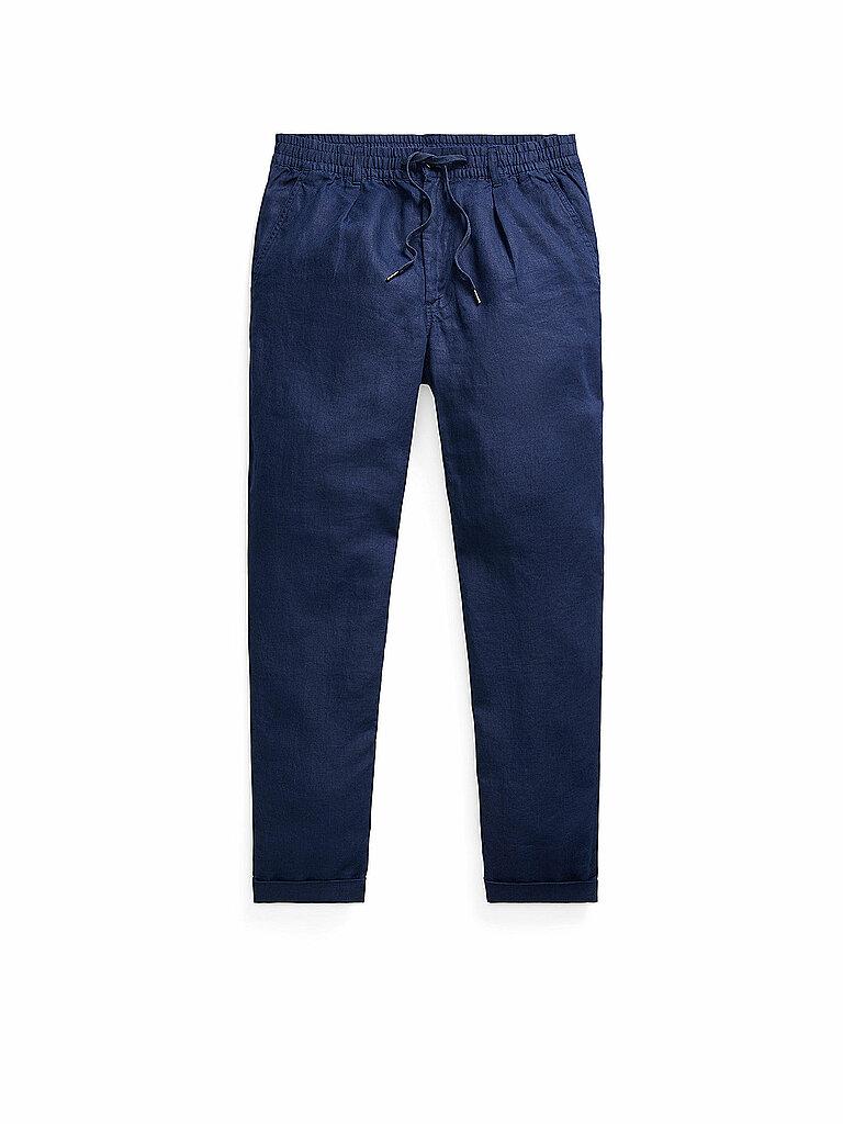 Pantalon en lin bleu marine S
