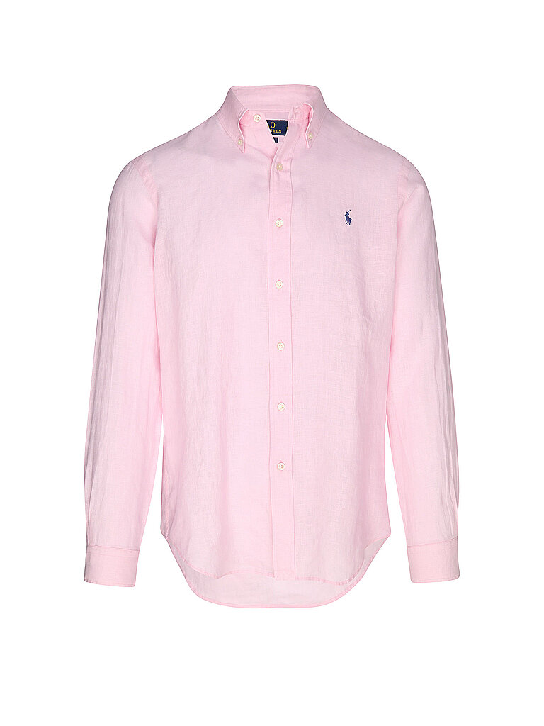 Chemise en lin coupe personnalisée rose XXL