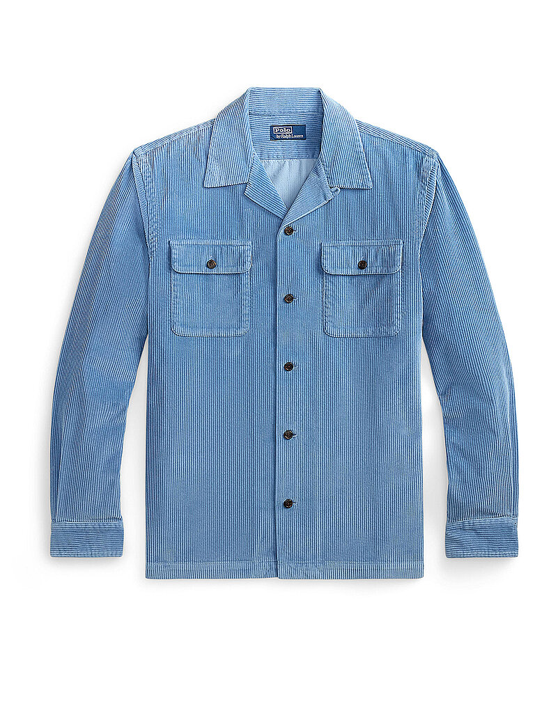Surchemise en velours côtelé bleu clair XL