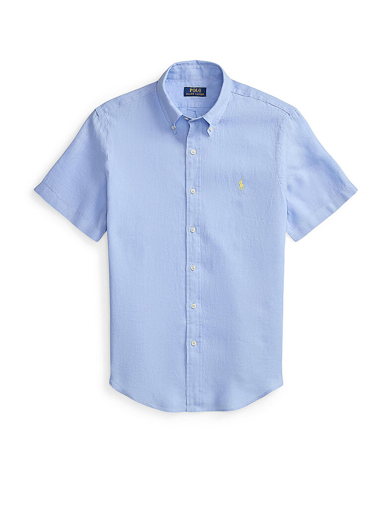 Chemise en lin bleu clair M