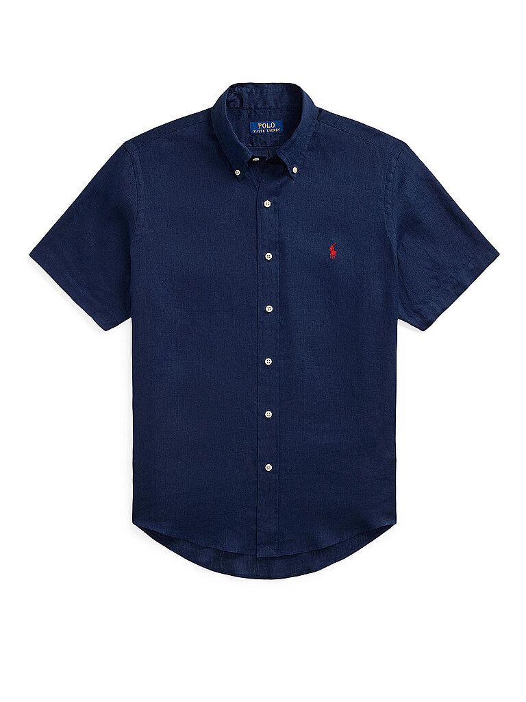 Chemise en lin bleu marine L