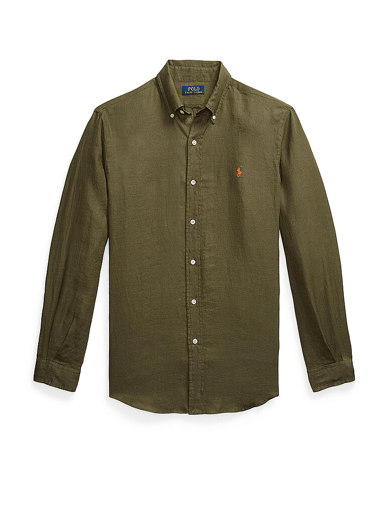 Chemise en lin coupe personnalisée olive L