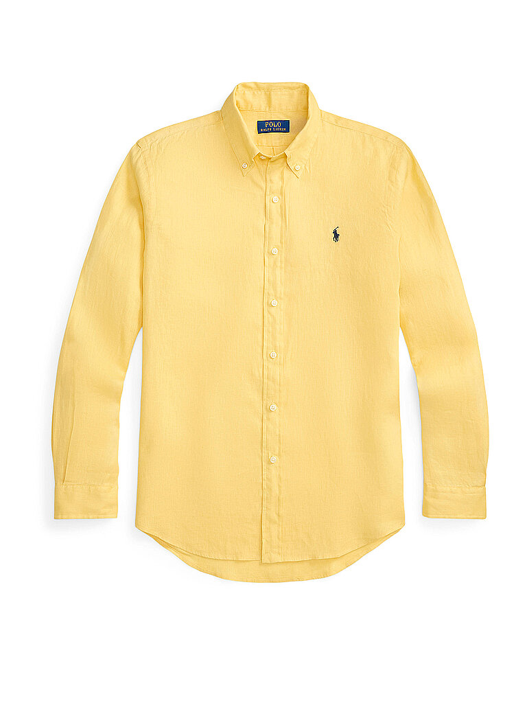 Chemise en lin coupe personnalisée jaune M