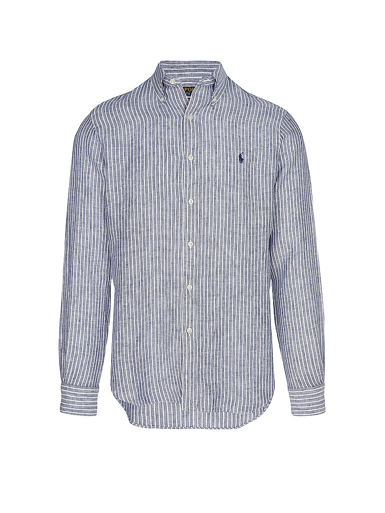 Chemise en lin coupe personnalisée bleu marine M