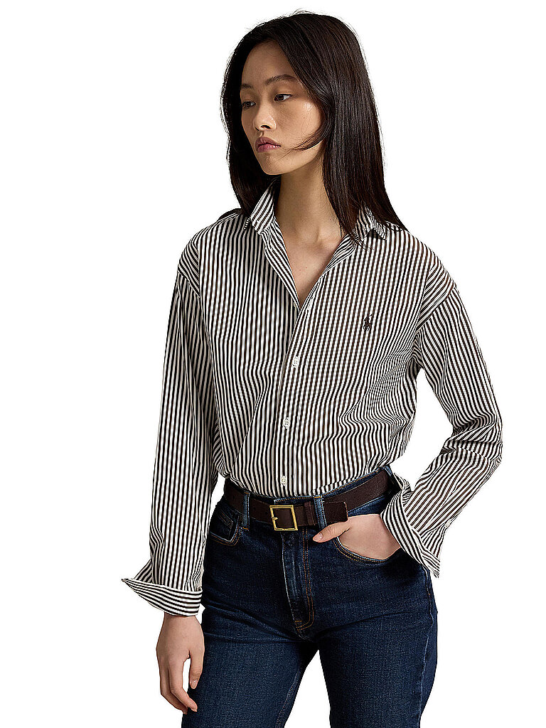 Chemise droite à rayures en coton - vue 10