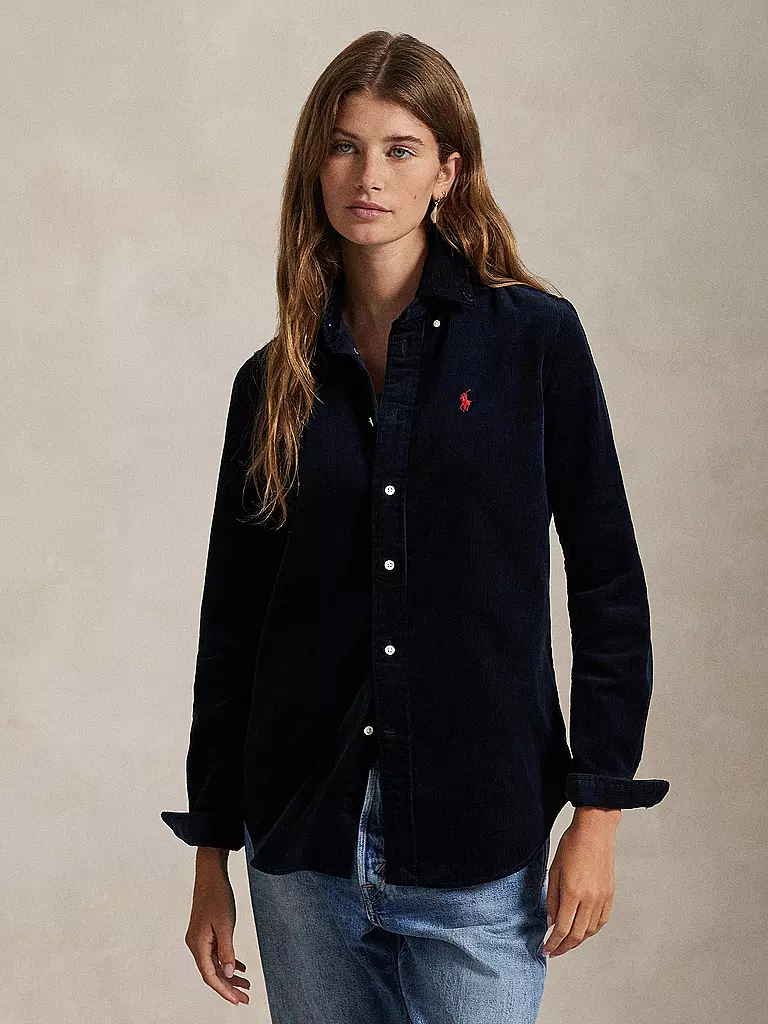 POLO RALPH LAUREN | Blouse en velours côtelé | Bleu foncé