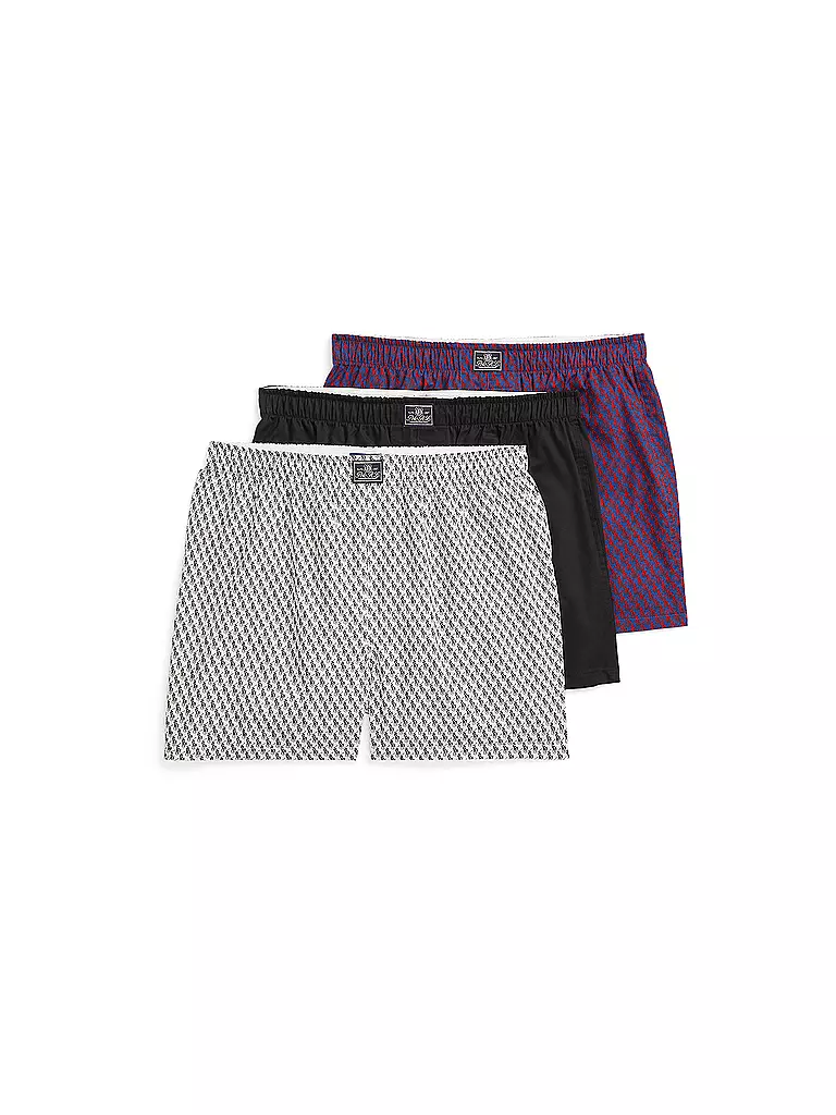 POLO RALPH LAUREN | Boxershorts 3-er Pkg wht tile ryl tile black | Blanc