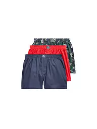 POLO RALPH LAUREN | Boxershorts Lot de 3 bleu rouge à motifs | Bleu foncé